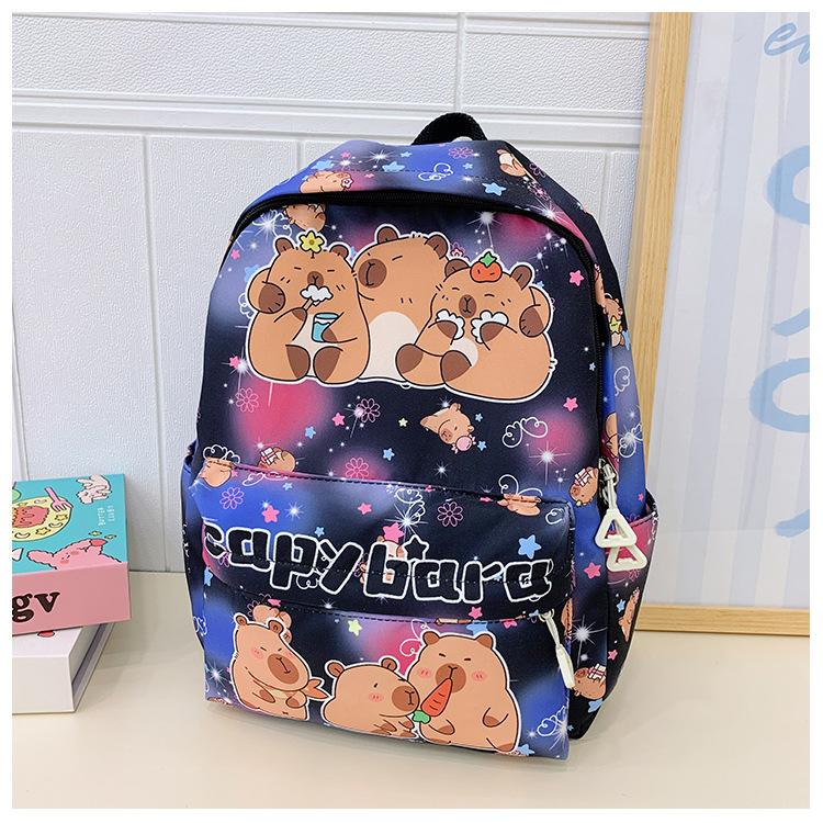 School Bag New School Bag Kapibara Cute Cartoon Bag Casual Snack Backpack