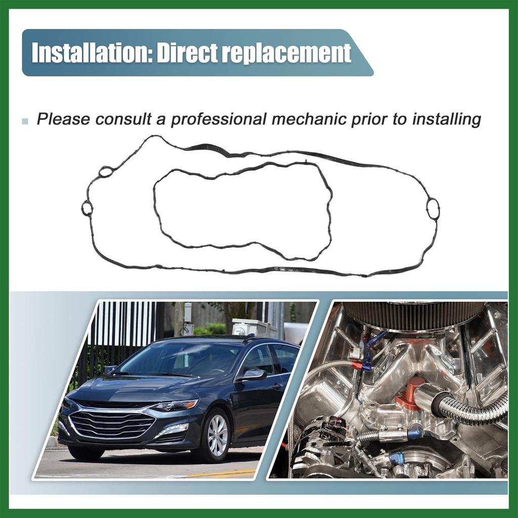Motoforti 1 Set Valve Cover Gasket 12636177 for Chevrolet Malibu 2016-2022 for GMC Terrain 2018-2022 Rubber Black Long-lasting