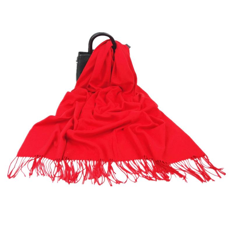 Chinese Red Scarf for Women Winter Warm Imitation Cashmere Scarf Versatile Ladies Shawl Big Red Scarf