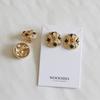 _DD62 Antique Round Bold Earrings & Clip-ons