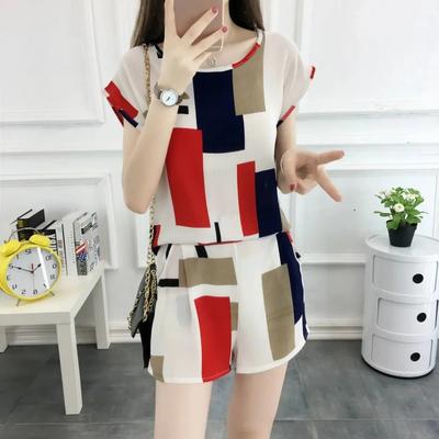 Fashion Suit Women's Summer Clothing Women's Summer Short Sleeve T-Shirt Wide Leg Pants Two-piece Set