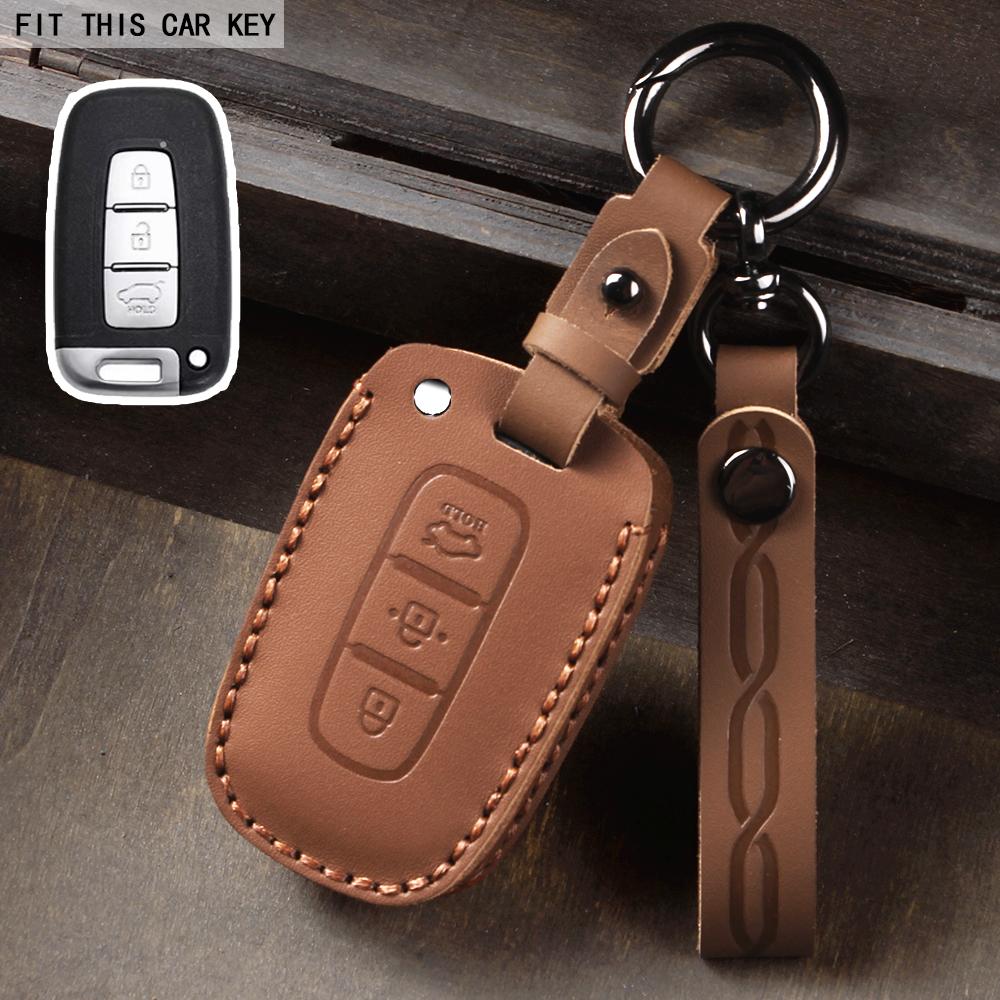 Leather Keychain Car Key Case Cover for Kia Carnival K3 K5 Forte Sportage R D5 KX5 KX3