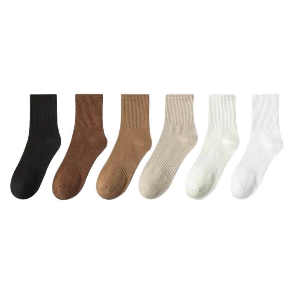 Coffee Mid-Calf Women's Spring/Summer High-Elastic Socks - Trendy and Simple Design for Couples