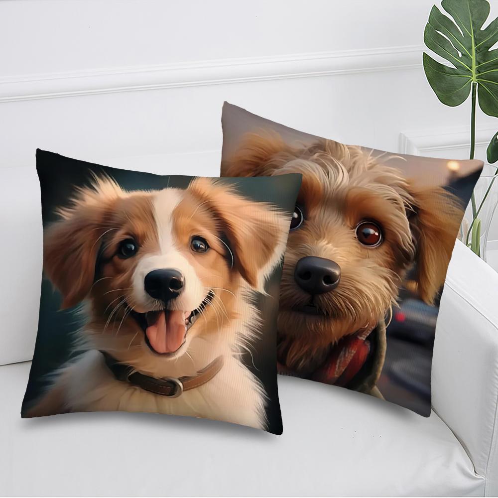 Cute Dog Throw Pillowcases Throw Pillow Cover for Living Room Bedroom Sofa Car Cushion Cover Pillowslip