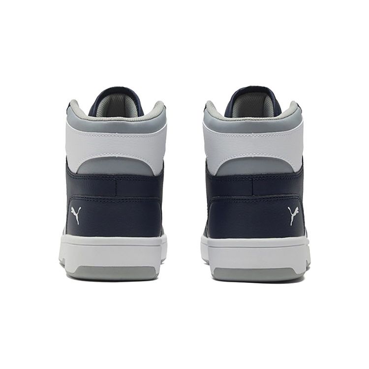 Puma Rebound Round Toe Lace-Up Fabric Synthetic Leather Shock Absorbing Non-Slip Wear-Resistant High-Top Basketball Shoes Unisex Sneakers 369573-16
