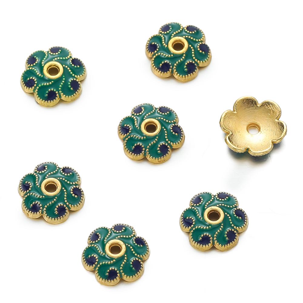 10pcs/lot Metal Loose Spacer Beads Flowers Caps For DIY End Spacer Charms Necklace Bracelets Earring Jewelry Making Craft