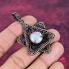 Rainbow Moonstone Pendant Real Gemstone Jewelry Copper Wire Wrapped Star Pendant