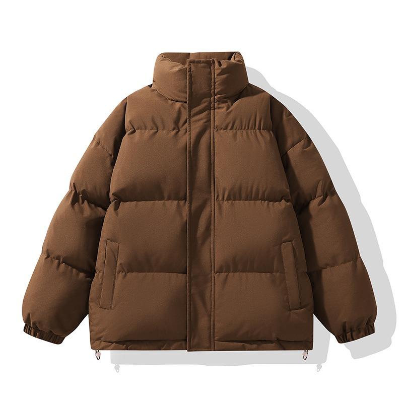 Padded Clothes Men's and Women's Winter Loose Stand-up Collar Padded Jacket Warm and Thickened Casual Padded Clothes Couple Jacket Solid Color