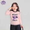 Girls' Cartoon Long-Sleeve Cotton T-Shirt - Spring/Autumn Fashionable Color Block Top