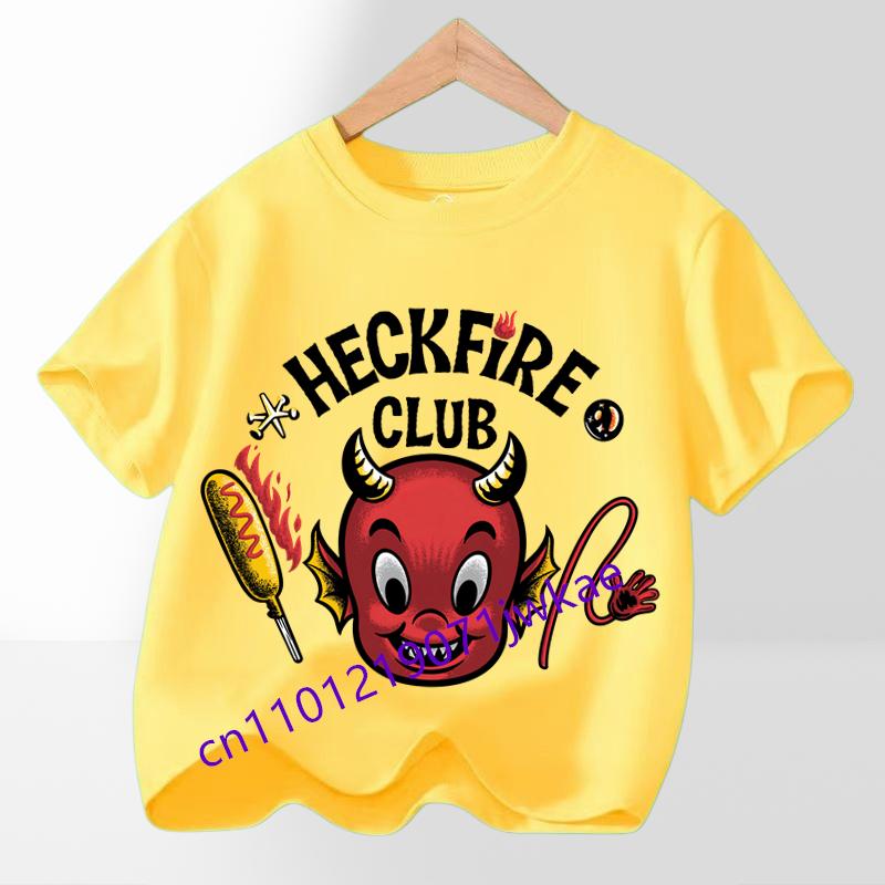 T-shirt Grafica per Festa, Outfit Streetwear Cool per Fan, Top per Ragazzi e Ragazze, Maglietta per Bambini a Tema Film Hot Stranger, alla Moda