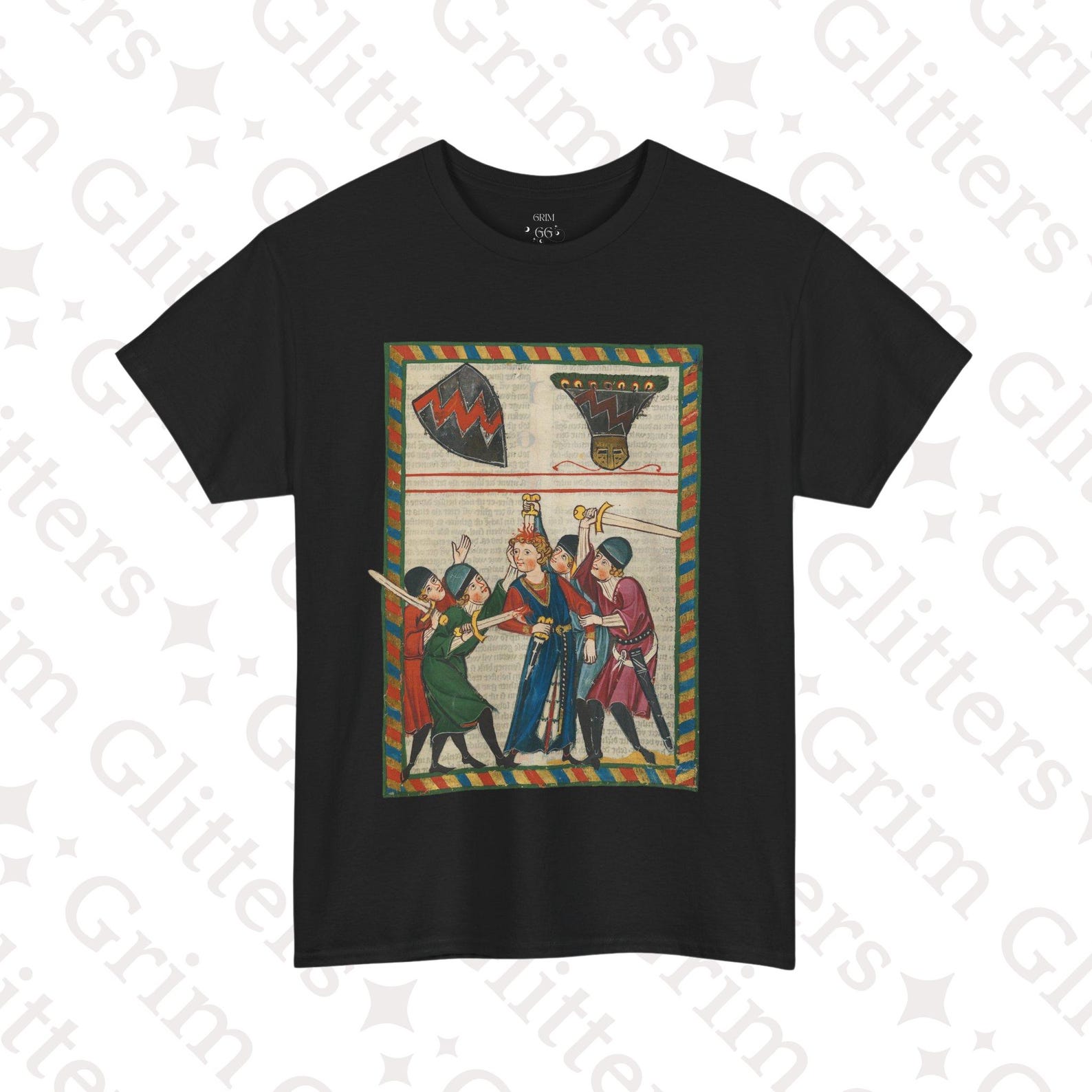 Reinmar von Brennenberg T-Shirt: Codex Manesse, Medieval German Knight Art Unisex Tee S