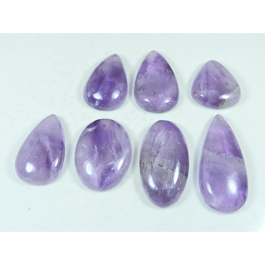 310Cts. Natural Amethyst Lace Agate Mix Cabochon Loose Gemstone 07 Pcs Lot C-3933