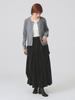 Ray Beams Women's L/S Knit Cardigan with Mixed Material, Gray, One Size