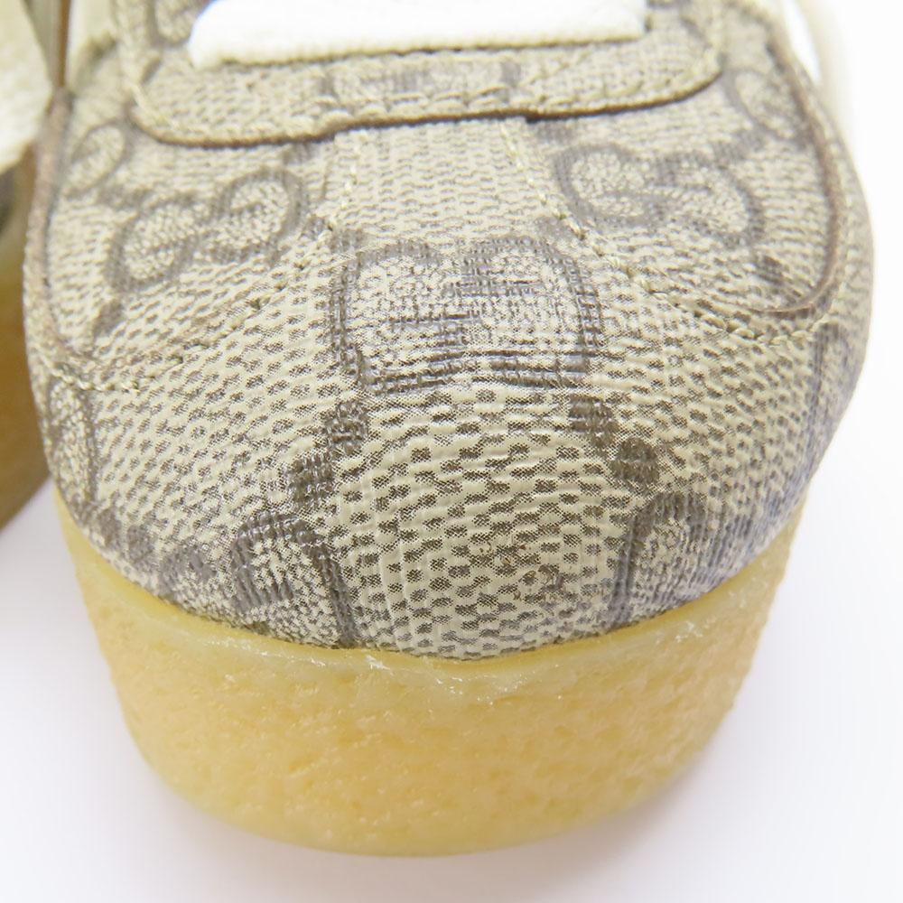 Used GUCCI sneakers Gajeel 725655 Adidas Collaboration 34 GG Supreme Canvas/leather beige green JP size around 8.7"