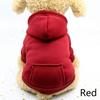 Pet Autumn and Winter Sports Jacket Warm Dog Clothes with Pockets Solid Color Fleece Hoodie