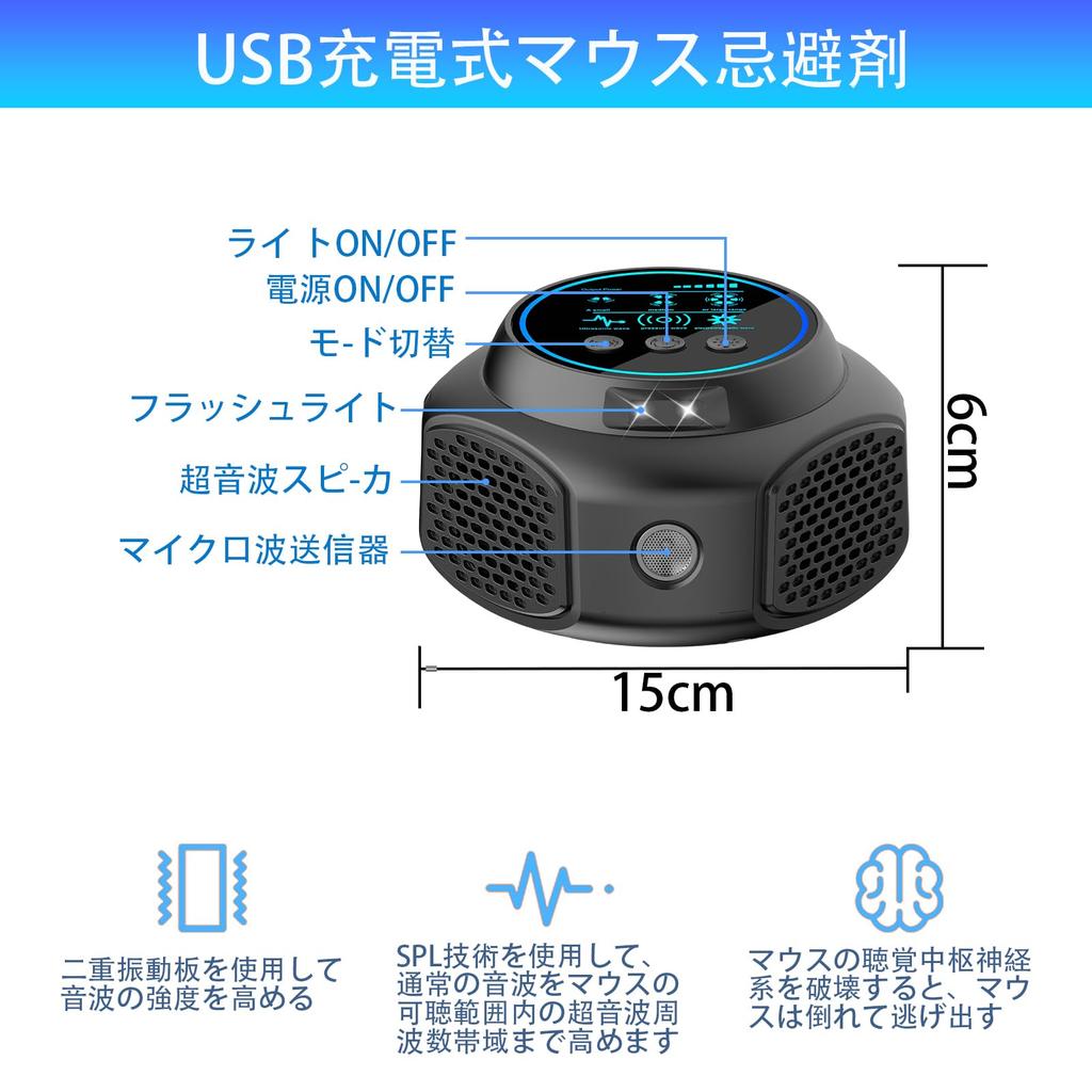 Sodwot Ultrasonic Mouse Repellent Industry New Powerful Pest Control Device for Removing Roaches and Other Four Variable Effective Range of 230 Tatami