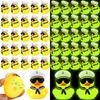 24 Pcs Cruise Duck Gift Bulk Glow In The Dark Rubber Ducks with Sunglasses Tiny Sailing Toy Squeaky Nautical Ship Toy for Birthday Baby Shower Party