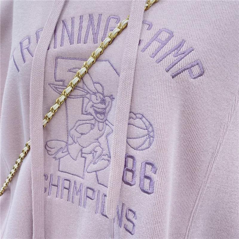 Embroidered Flower Velvet Hooded Sweater - Women's Autumn/Winter Cartoon Anime Design