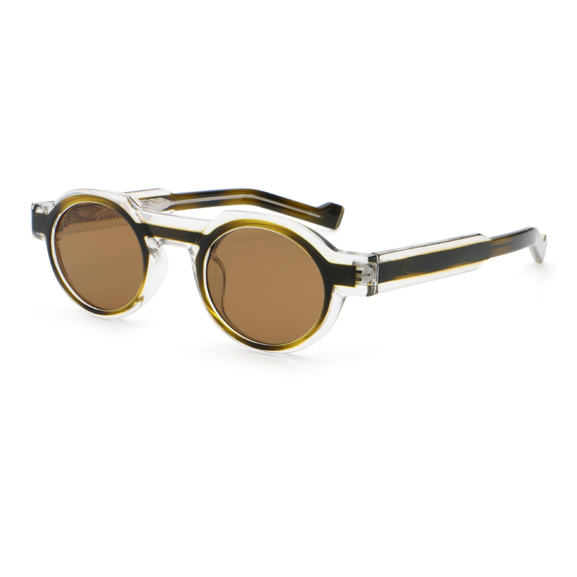 

26 Styles Niche Round Patchwork Sunglasses | UV400 Protection Gradient Acetate Shades леопардовый