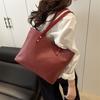 Summer New Fashion Simple Solid Color Versatile Casual Commuting Large Capacity Portable Shoulder Armpit Tote Bag