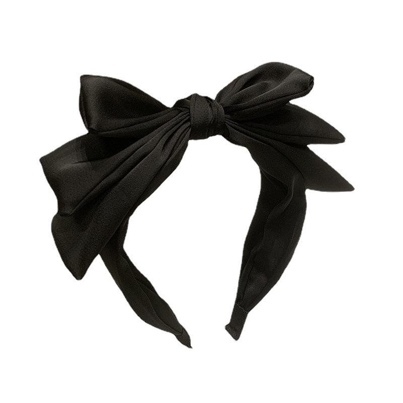 Women High Cranium Satin Fabric Bow Knot Hairbands Female Party Shopping Headpiece Wide Headband Hair Accessories