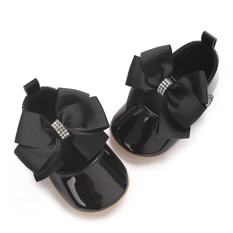 Lindos Zapatos de Bebé de Princesa Edición Primavera y Otoño Decoración de Lazo de Mariposa Suela Suave de PU Adecuado para Bebés de 0 a 1 Año