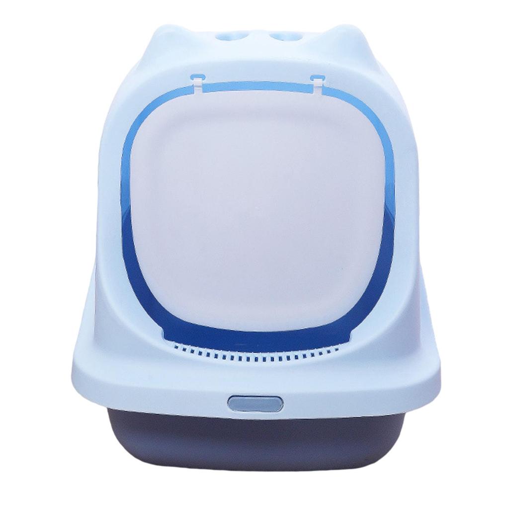 Closed Cat easy to House Toilet with Shovel Box Hidden Cleaning Supplies - Blue