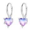 BSE743 Sterling Silver S925 White Gold Plated Zirconia Illusion Heart Earrings
