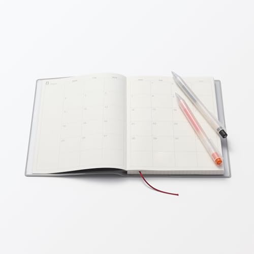 MUJI 2025 Planner, B6, Monthly/Weekly, Gray, 84526275, Starts August 2025, Monday Start, No Calendar, Holidays, or Moon Phases
