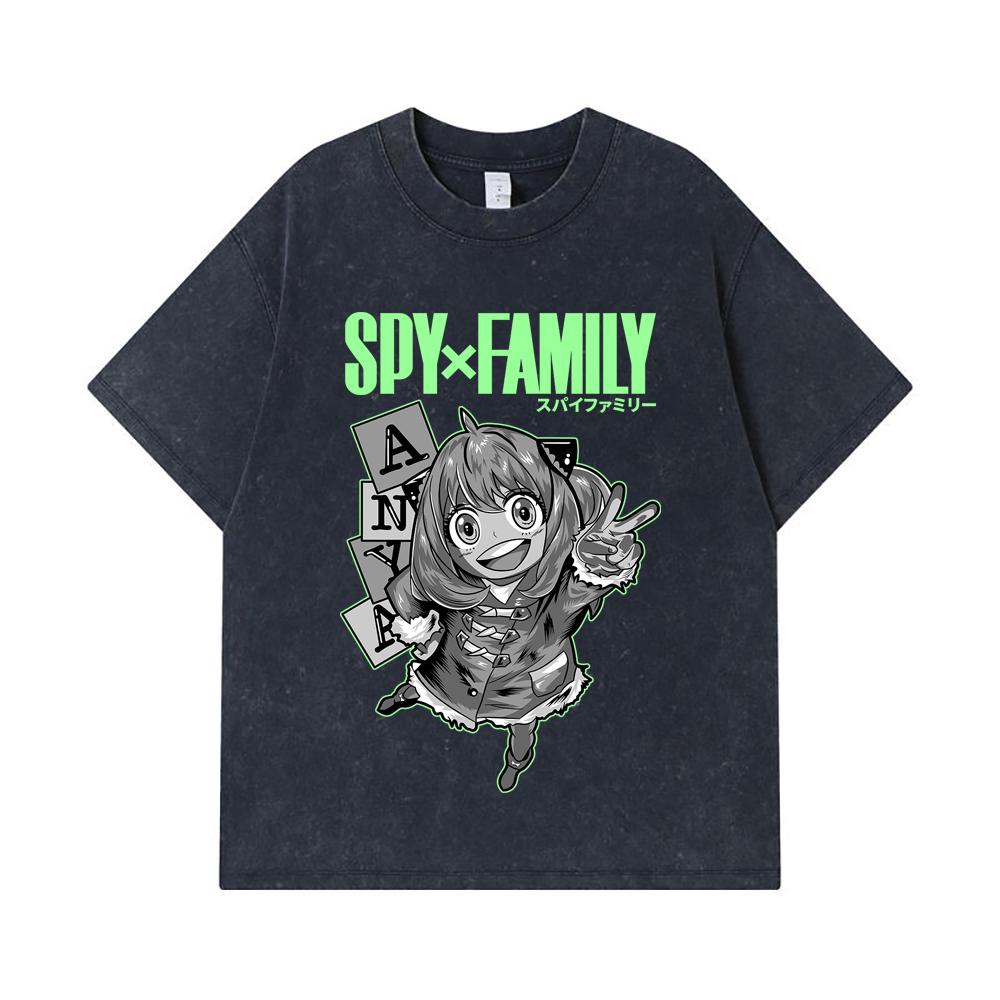 275 GSM Washed T-shirts 100% Cotton Spy x Family V5 Anya Print Unisex Heavy Cotton T Shirt