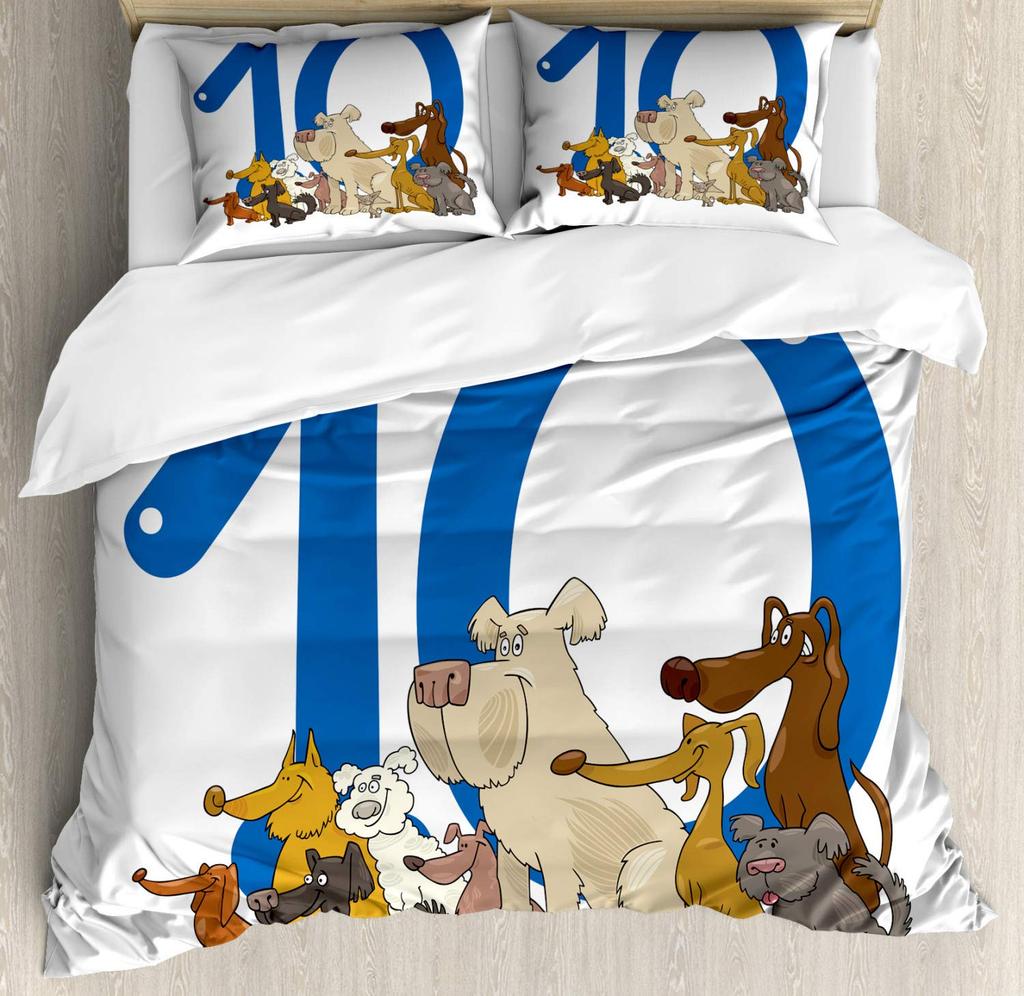 Group Of Dogs Duvet Cover Sets For Kids Teens Boys Girls Lightweight Bedspread Cover Room Decor Family Type Species Bedding Set