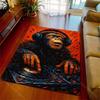 Fiery Orange Background Headphone DJ Console Print Carpet for Living Room Bedroom Sofa Home Decor Non-slip Mat Luxury Gift
