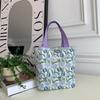 Korean Cloth Handbags Lunch Box Bag Women's Beauty Flower Canvas Bag Outside Shopping Toiletry Phone Oagnzier Storage Bags