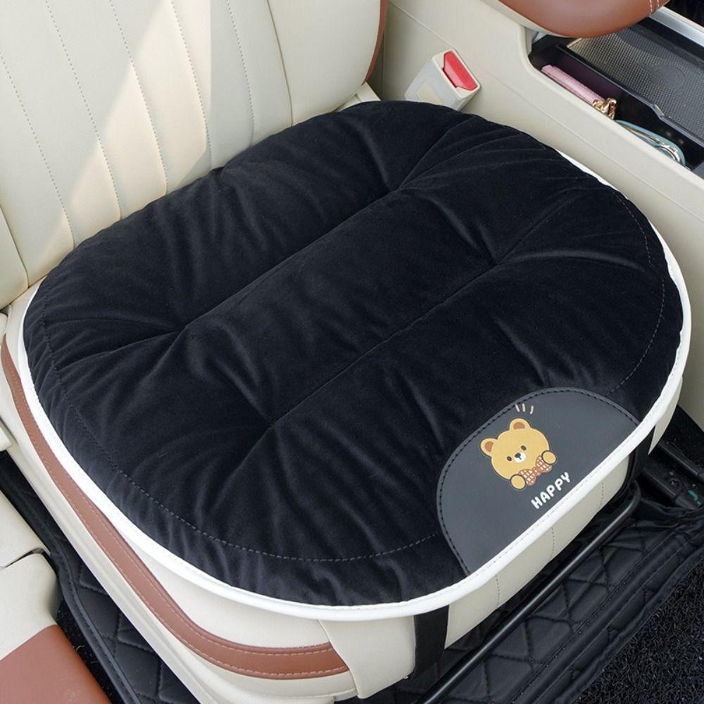 

Ultra-Soft Car Seat Cushion Warm Plush Auto Chair Protector Pad Auto Accessories front-black