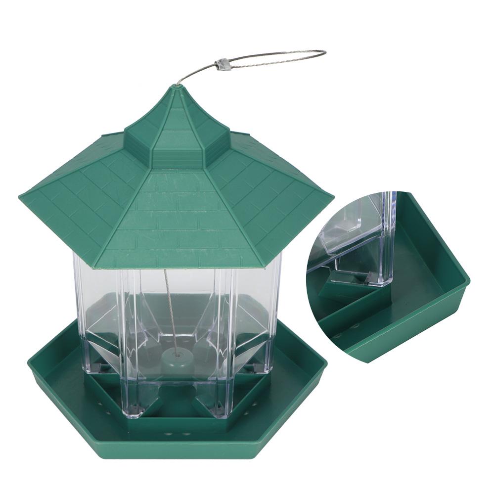 Waterproof Hanging Plastic Transparent Bird Feeder Feeding Tools for Outdoor Garden Yard