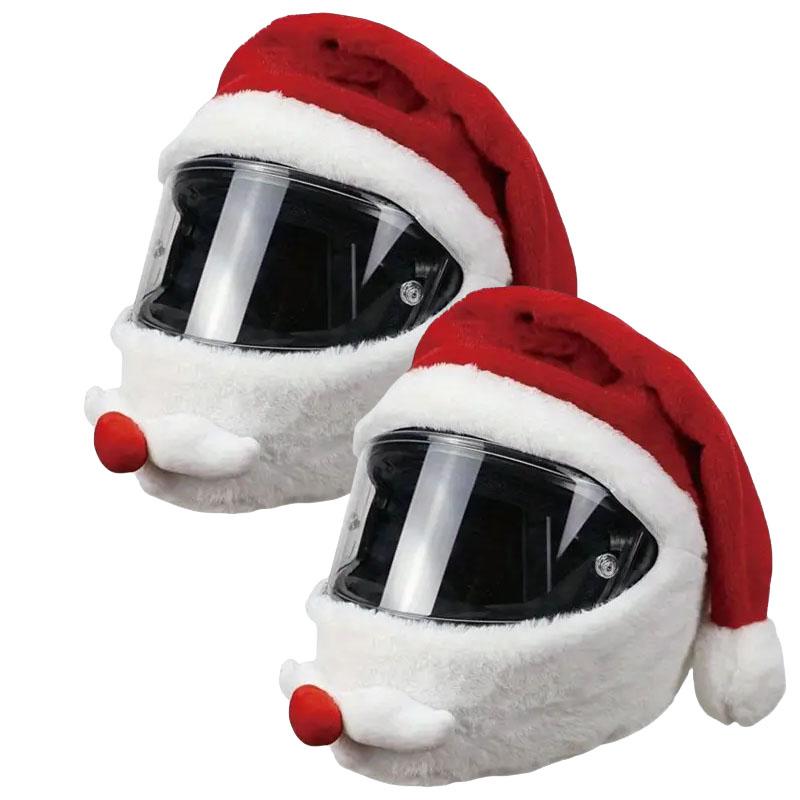 Santa Cyklistická přilba Vánoční Motocyklová přilba Celoobličejová Bezpečná čepice Santa Claus Závodní čepice Veselé Vánoce dekorace dárek