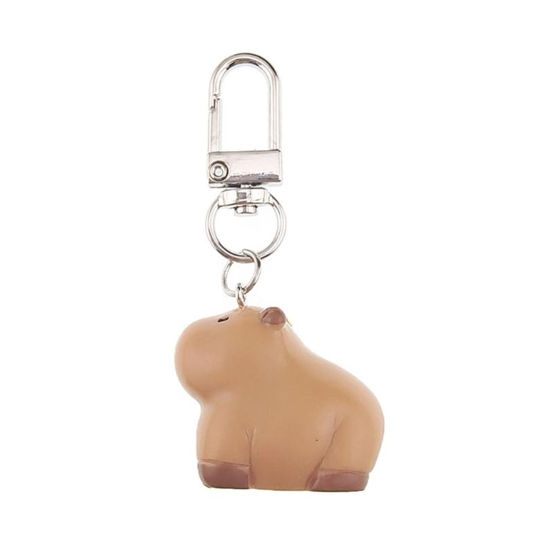 Lovely Capybara Keychain Adorable Cartoon Designed Key Holder Hanging Ornament for Bag Charm or Car Decoration
