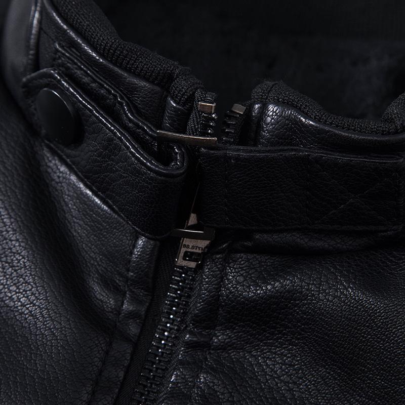 Men's Korean Style Warm Leather Jacket - Autumn & Winter Casual Fashion with Plus Velvet
