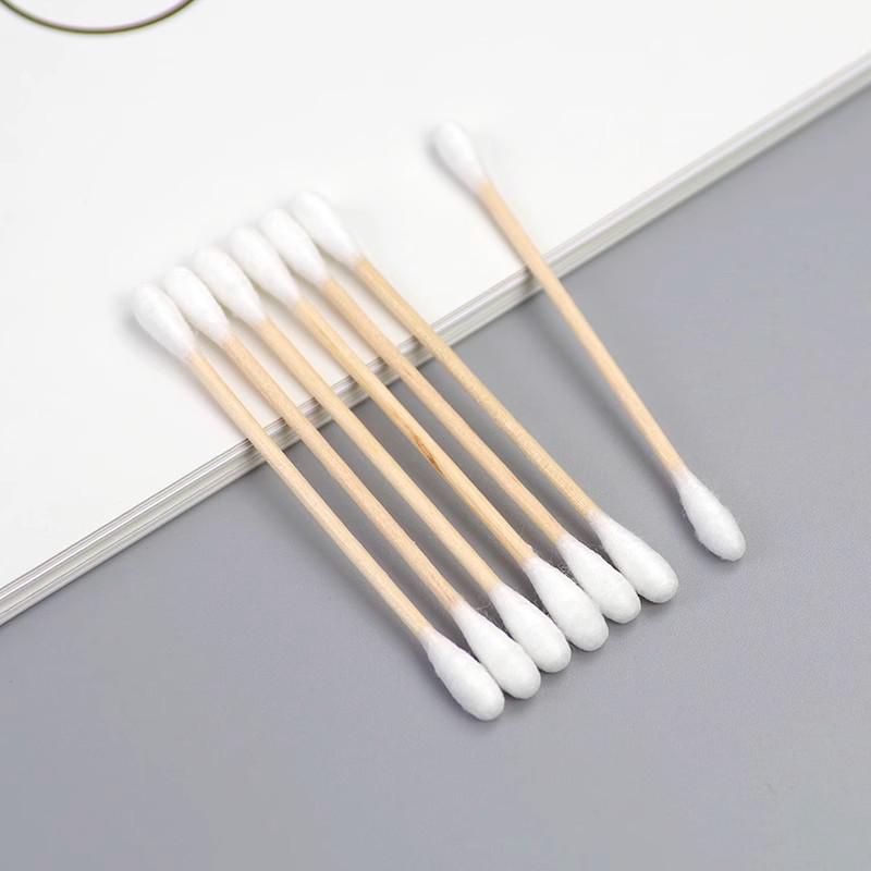Bambusové vatové tyčinky s dvojím koncem: Multifunkční jednorázové odličovací a čisticí tyčinky do uší