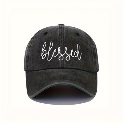 Embroidered BLESSED Washed Hat Vintage Washed Unisex Trucker Cap  Embroidered BLESSED Baseball Hat En