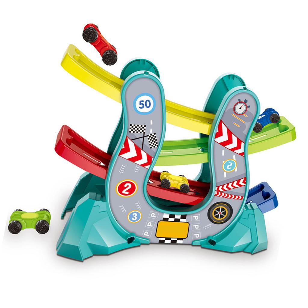Rennwagen-Rampenspielzeug Multifunktionales Pädagogisches Rennbahn-Rampenspielzeug für Kleinkinder für Zuhause Grün