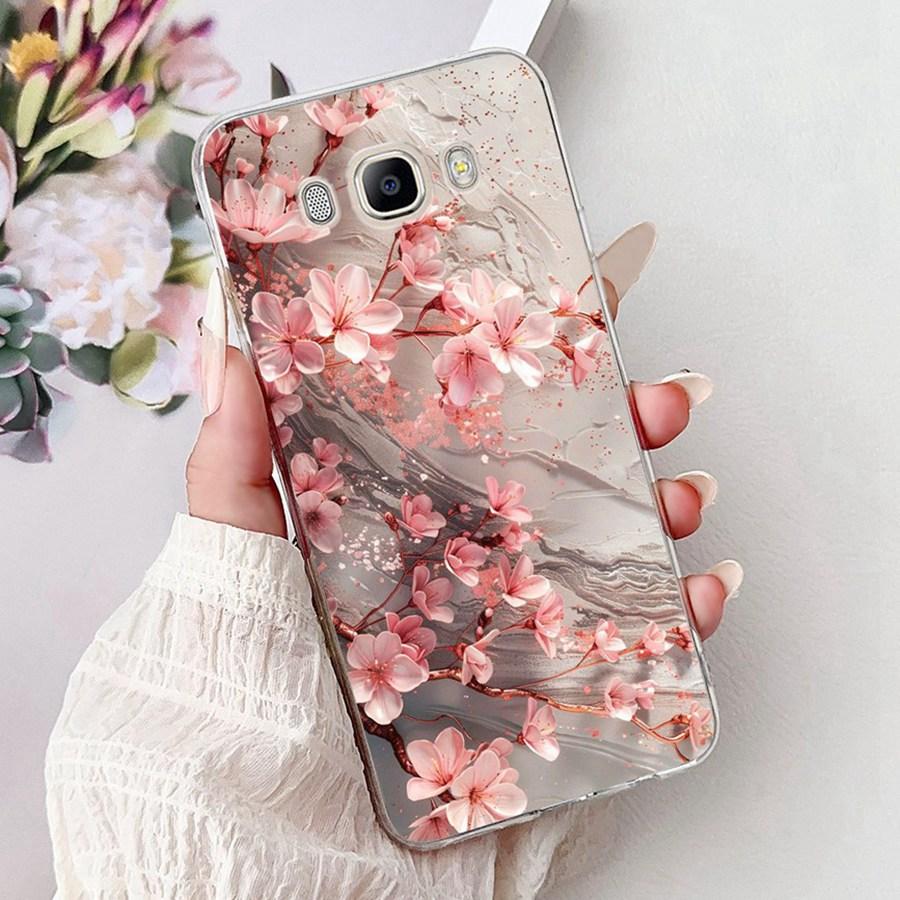 For Samsung J3 J5 J7 2016 Phone Case Back Cover Cute flower Painted TPU Cases For Samsung GalaxyJ5 2016 J510F Soft Fundas