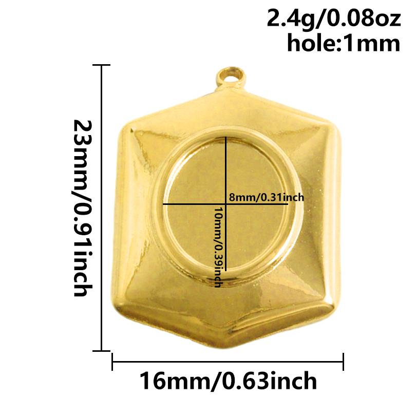 6 Stück Herz Quadrat Wassertropfen Oval Cabochon Basis Fassung Anhänger Edelstahl Charms Für Schmuckherstellung Großhandel DIY Materialien