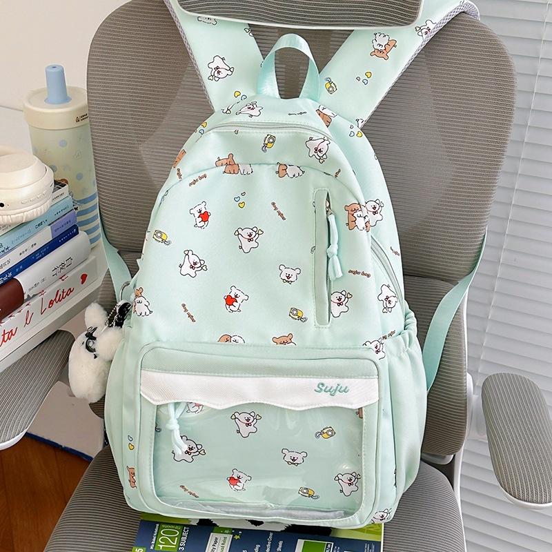 Schoolbag New Cartoon Puppy Printed Backpack Junior High School Schoolbag Ins Niche High Value Backpack