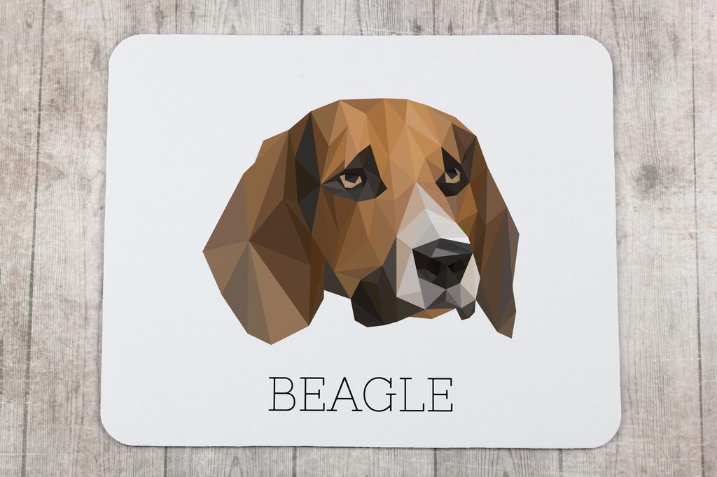 Beagle -Geometryczna Podkładka Ze Zdjęciem I Napisem Pod Mysz Art-Dog