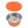 Stainless Steel Reusable Refillable Coffee Capsule Filter Cup with Tamper for Dolce GustoOrange