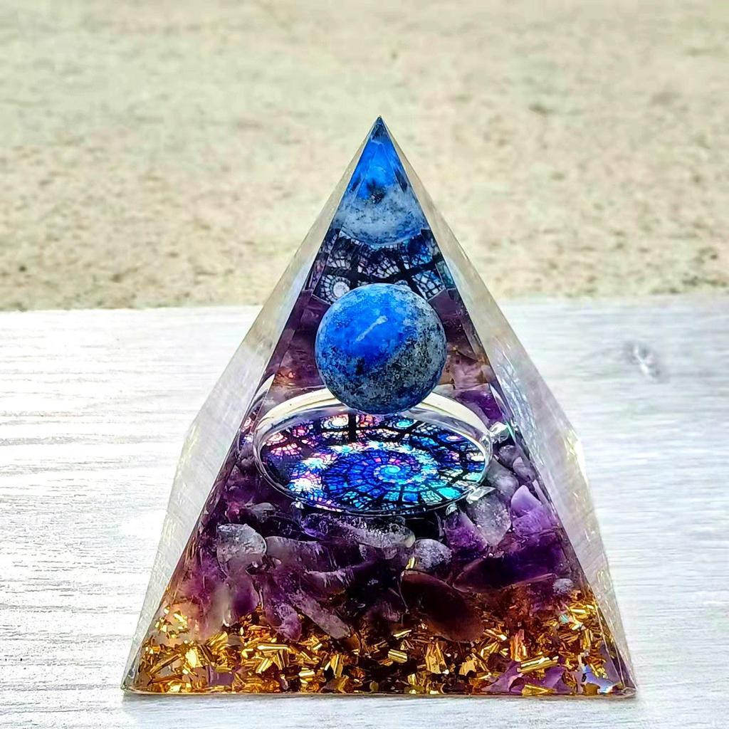 Crystal Stone Pyramid Resin Decor: Home, Office, Car Ornaments