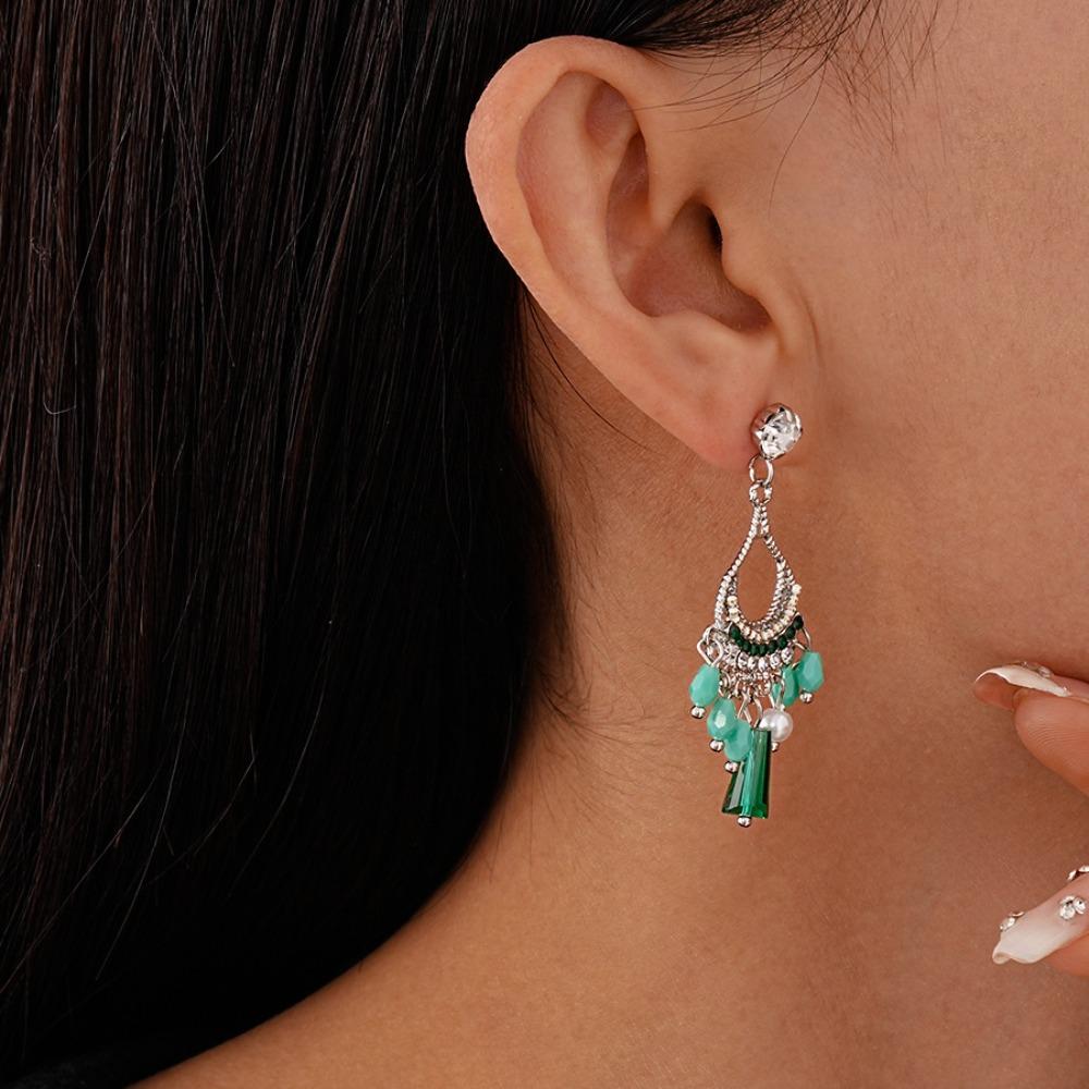 Bohemia Style Bohemian Crystal Earrings Hollow Water Drop Earrings Pendant  Beach
