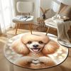 Elegant Round Mandala Multicolor Rug Mat, Non-Slip Floor Mat for Office