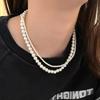 South Korea's New Double-layer Stacked Pearl Necklace Women's Exquisite Versatile Collarbone Chain Niche Design Neck Chain